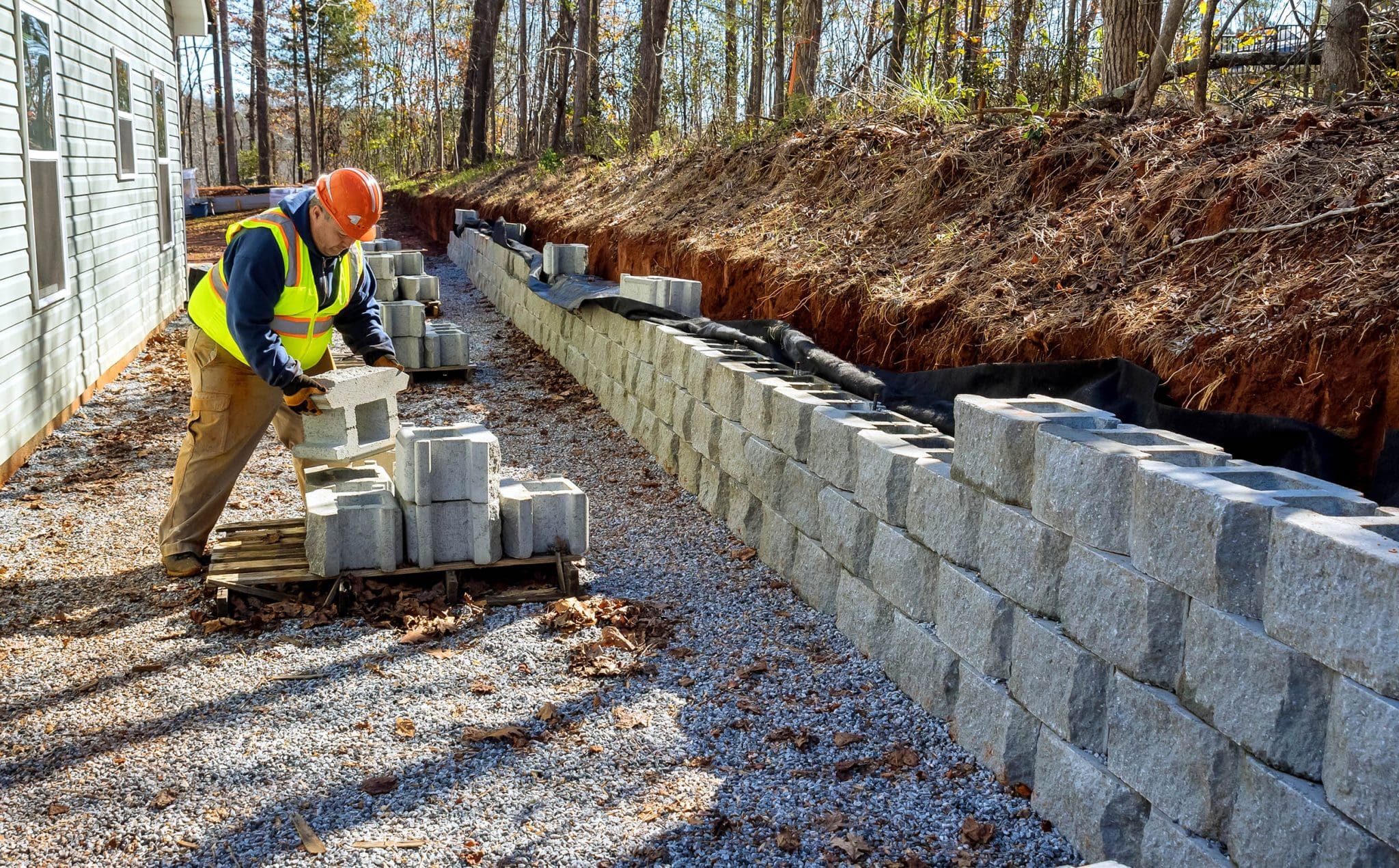 Retaining Wall Installation example 1